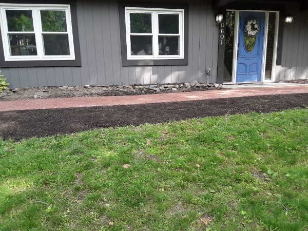 Paver walkway to front door